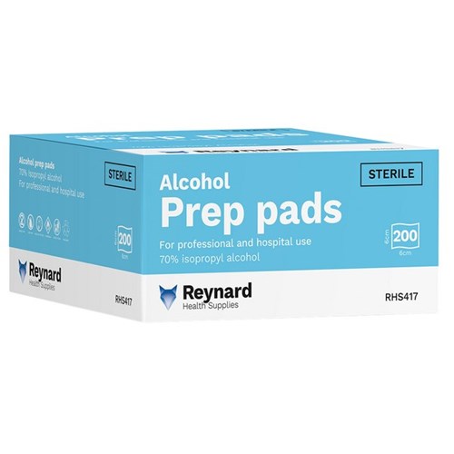 Reynard 70% Isopropyl Alcohol Prep Pads, Box of 200