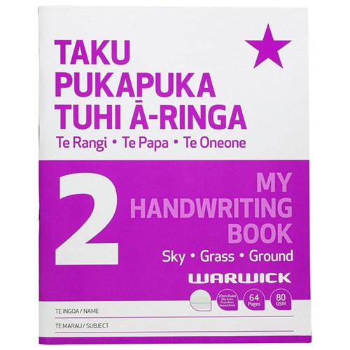 Warwick My Handwriting Book 2 Taku Pukapuka Tuhi A-Ringa 20mm Ruled 64 Pages