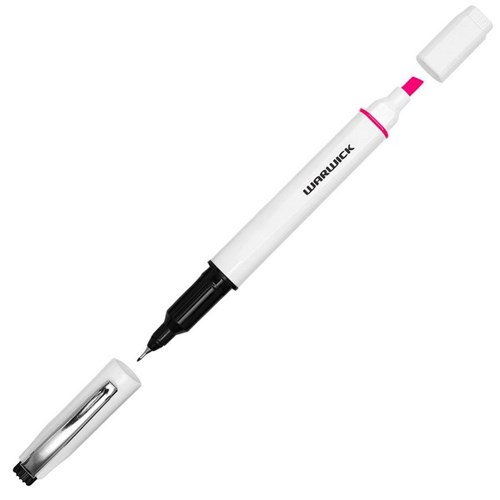Warwick Dual Tip Pen And Highlighter Black/Pink