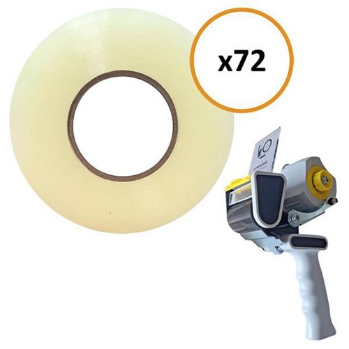 Pomona S9950 OPP Acrylic Heavy Duty Packaging Tape 48mm x 150m Clear, Bundle of 72