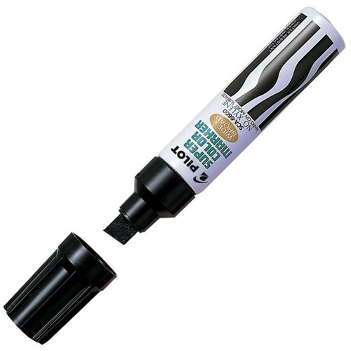 Pilot Super Color SCA-6600 Black Jumbo Permanent Marker Refillable Chisel Tip