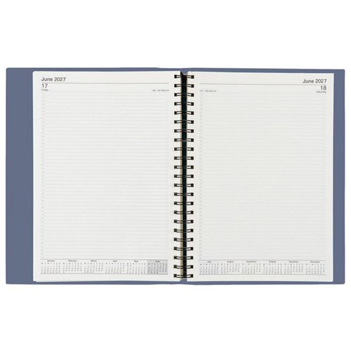 Cumberland A5 Soho Diary Day Per Page 2027 Storm Blue