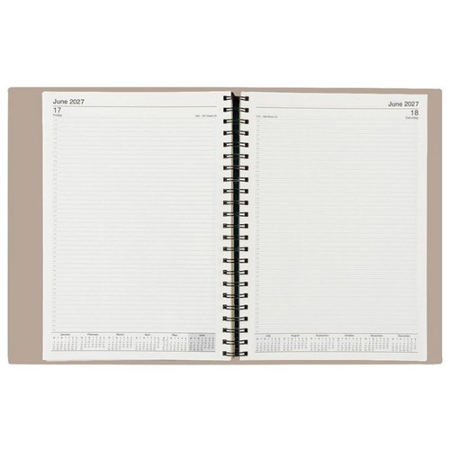 Cumberland A5 Soho Diary Day Per Page 2027 Sandstone