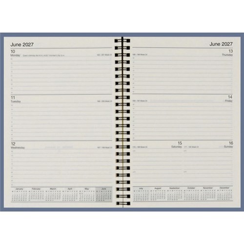 Cumberland A5 Soho Diary Week to View 2027 Storm Blue