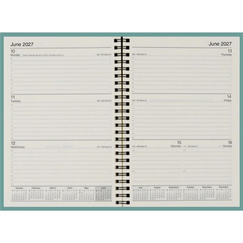 Cumberland A5 Soho Diary Week to View 2027 Jade Frost