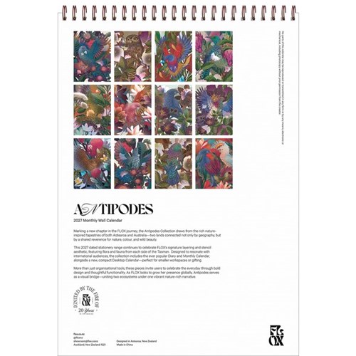 FLOX Wall Calendar 2027 Antipodes