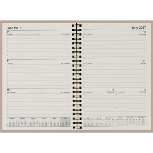 Cumberland A5 Soho Diary Week to View 2027 Sandstone