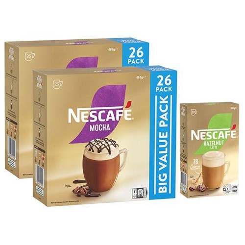 NESCAFÉ Cafe Menu Instant Coffee Sachet Mocha 468g, 2 Packs of 26