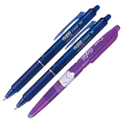Pilot Frixion Blue Clicker Erasable Rollerball Gel Pen 1.0mm Tip, Set of 2