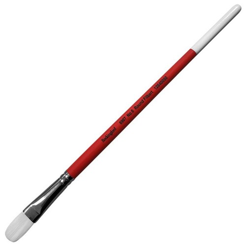Bockingford 6907 Premium Round Filbert Paint Brush White Taklon No. 6 11mm