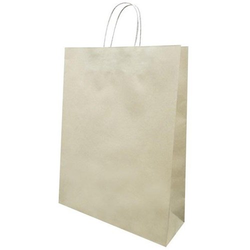 Paper Bag Carrier Handle Large 320x110x420mm Brown, Pack of 250