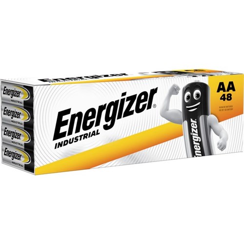 Energizer Industrial AA Alkaline Batteries, Box of 48