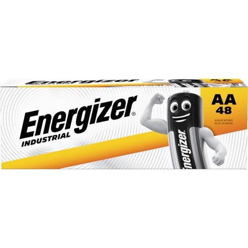 Energizer Industrial AA Alkaline Batteries, Box of 48