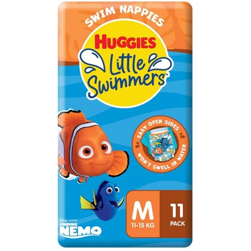 Huggies Little Swimmers Nappies Medium Carton of 3 Packs of 11