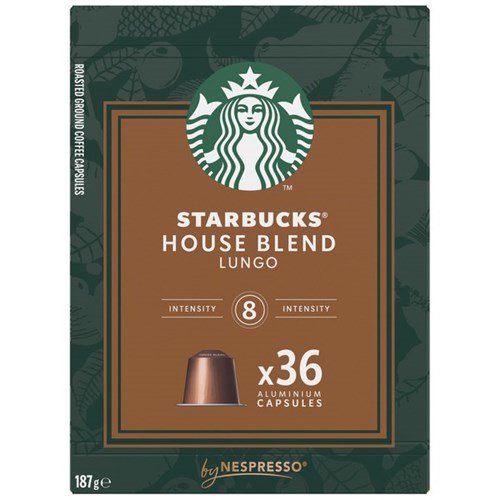 Starbucks House Blend Lungo Coffee Capsules 187g, Box of 36