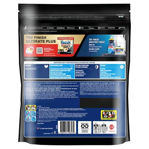 Finish Ultimate Dishwashing Tablets Lemon, Pack of 70