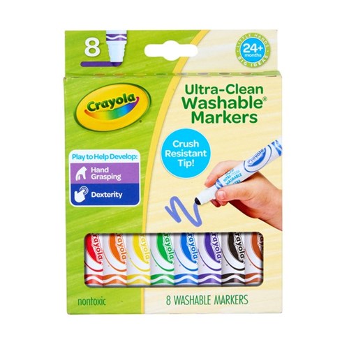 Crayola UltraClean Washable Broadline Markers, Pack of 8
