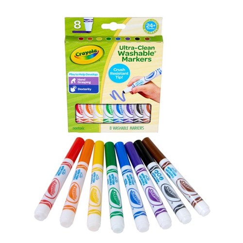Crayola UltraClean Washable Broadline Markers, Pack of 8