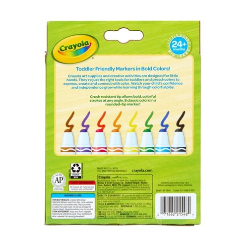 Crayola UltraClean Washable Broadline Markers, Pack of 8