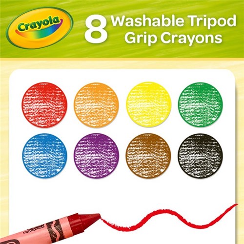 Crayola Washable Tripod Crayon, Pack of 8