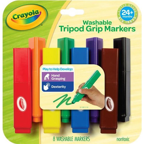 Crayola Washable Tripod Grip Markers, Pack of 8