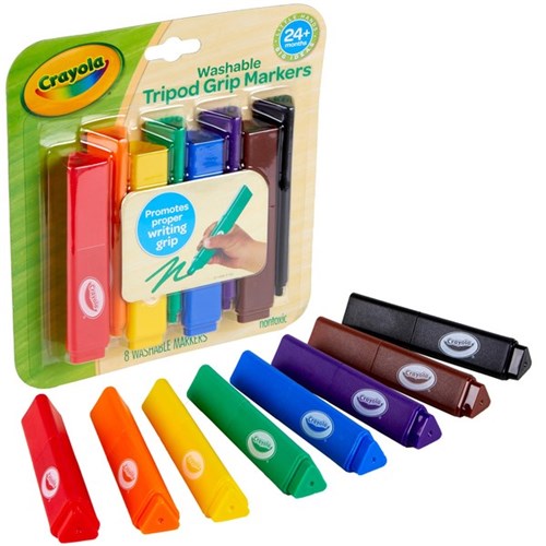 Crayola Washable Tripod Grip Markers, Pack of 8