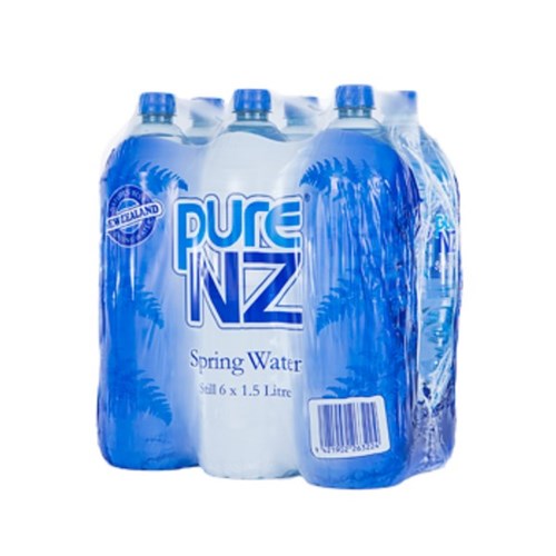 Pure NZ Still Spring Water 1.5L, Pack of 6