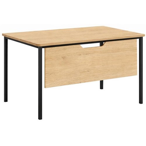 Mobel Teacher Desk With Modesty Panel 1200x700x730mm Oak/Black (Min. Order Qty 5)
