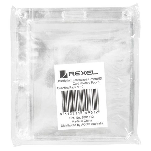 Rexel ID Card Holder Portrait/Landscape  105x90mm, Pack of 10