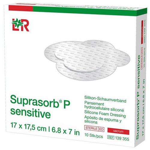 Suprasorb P Sensitive Silicone Foam Dressing 170x175mm, Box of 10