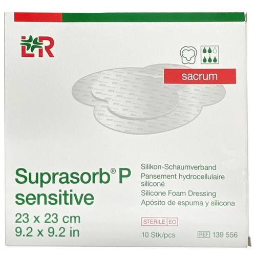 Suprasorb P Sensitive Foam Border Sacrum Large Dressing 230x230mm, Box of 10