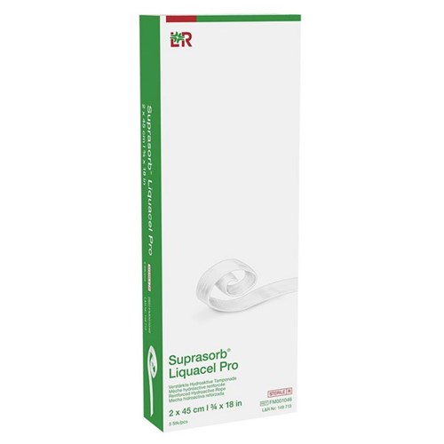 Suprasorb Liquacel Pro Rope Hydroactive Fibre Dressing 20x450mm, Box of 5
