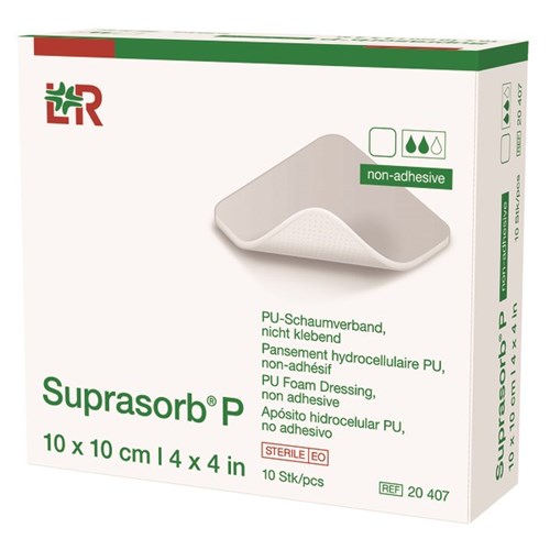 Suprasorb P PU Foam Dressing 100x100mm, Box of 10