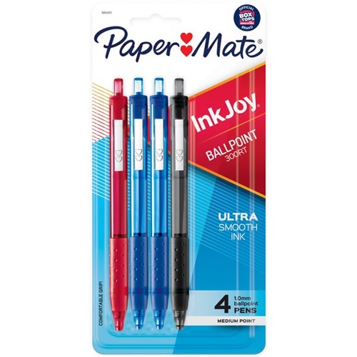 Paper Mate InkJoy 300RT Retractable Ballpoint Pen Assorted, Pack of 4