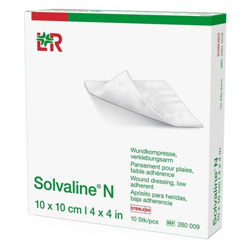 Solvaline N Wound Low-adherent Dressing 100x100mm, Box of 10