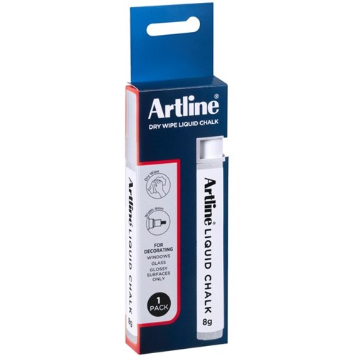 Artline Liquid Chalk Dry Wipe Bullet Marker White