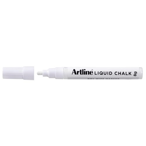 Artline Liquid Chalk Dry Wipe Bullet Marker White