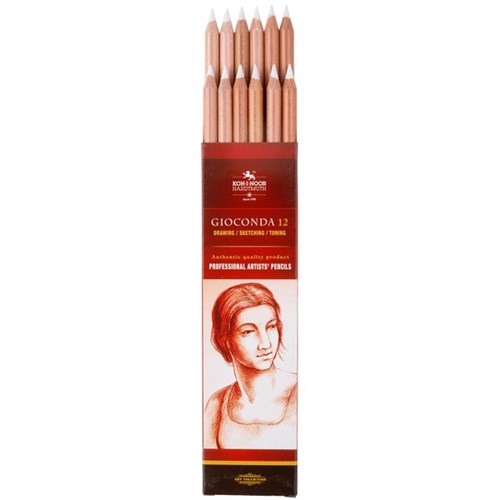Koh-I-Noor Gioconda Chalk Drawing Pencils 8801 White, Box of 12