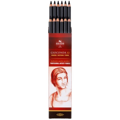 Koh-I-Noor Gioconda Chalk Drawing Pencils 8810 Charcoal, Box of 12