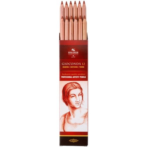 Koh-I-Noor Gionconda Chalk Drawing Pencils 8802 Red, Box of 12