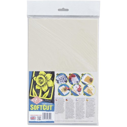 Essdee Softcut Carving Blocks 200x150mm, Pack of 10