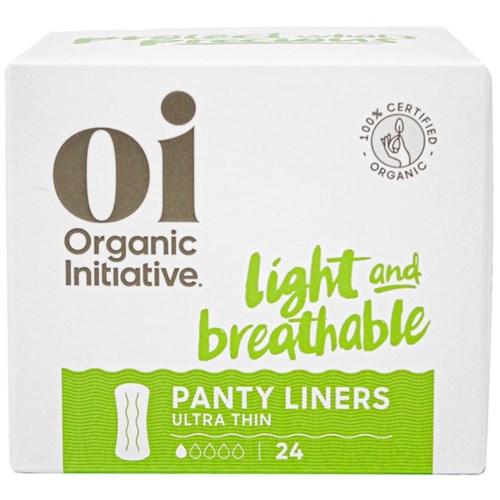 Oi Dignity Organic Ultra Thin Panty Liners, Carton of 12 Packs of 24