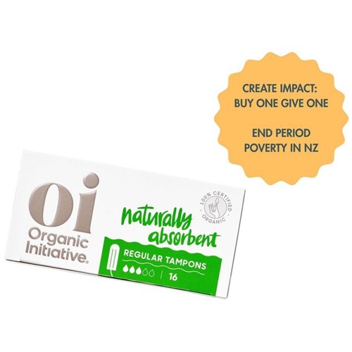 Oi Dignity Organic Tampons Regular, Carton of 12 Packs of 16 - Buy 1 & Give 1