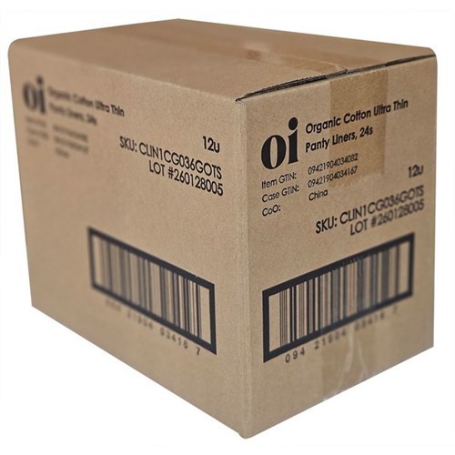 Oi Dignity Organic Ultra Thin Panty Liners, Carton of 12 Packs of 24 - Buy 1 & Give 1