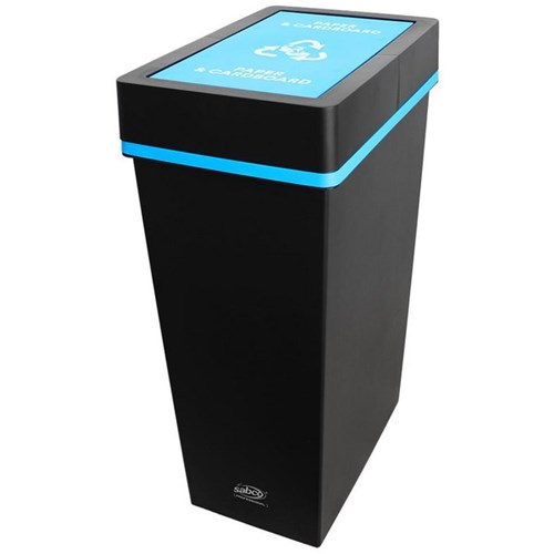 Sabco Deluxe Recycling Station Paper & Cardboard Bin 40L With Blue Lid
