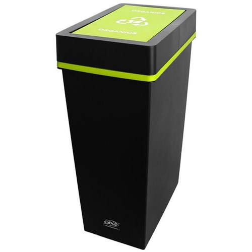 Sabco Deluxe Recycling Station Organics Bin 40L With Green Lid