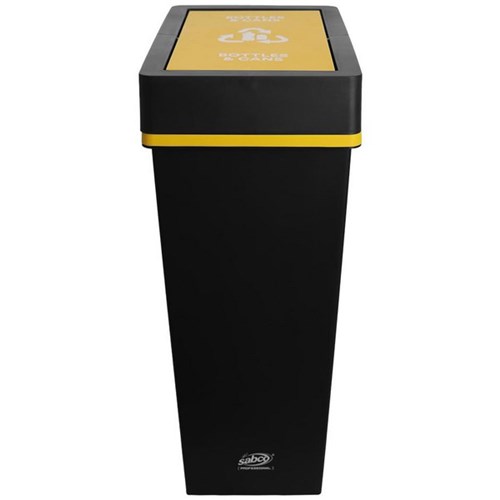 Sabco Deluxe Recycling Station Bottles & Cans Bin 40L With Yellow Lid
