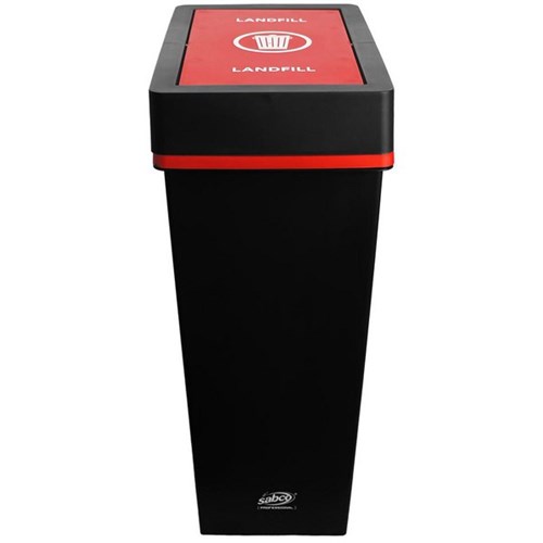 Sabco Deluxe Recycling Station Landfill Bin 40L With Red Lid