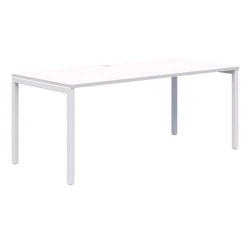Ventra Fixed Height Desk Single 1800x800mm Snow Velvet/White
