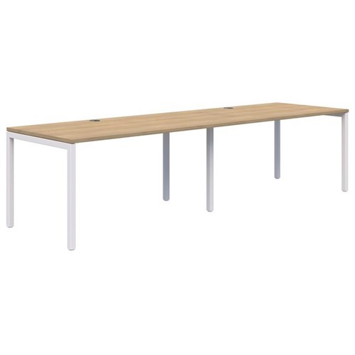 Ventra Fixed Height Desk 2 Pod Inline 1800x800mm Classic Oak/White